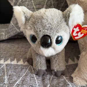 Ty Gray and White Koala Plush with Blue Eyes